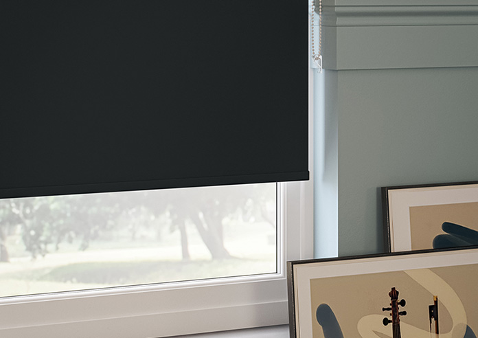 Florenza (Blackout), Shadow Black - Motorised Roller Blind - Image 5